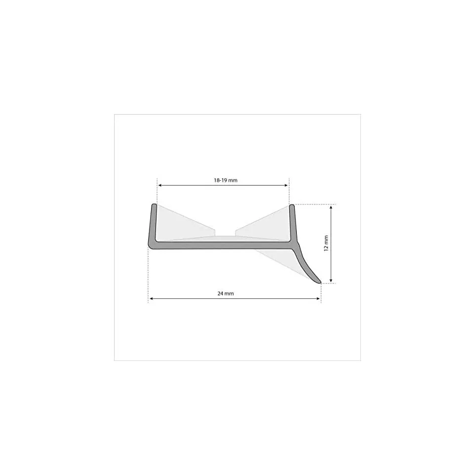 Plintprofiel 18mm PVC zwart / 3.6m