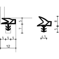 Afdichtingsvoeg voor binnendeur S 6577 Zwart / 150m