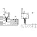 Verstelbare voet onder schuifframe met hoogteverstelling van 110 tot 180 mm / Pce