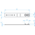 Montagebeugel voor Aliplast Multi service vaste aluminium draairamen 240x30x2mm / 100pce