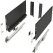 Kit de côtés de tiroir anthracite hauteur 199mm + coulisses Softclose profondeur 300mm max.40kg Slim / pce