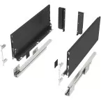Kit de côtés de tiroir anthracite hauteur 167mm + coulisses Softclose profondeur 300mm max.40kg Slim / pce