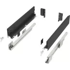 Anthracite Drawer Side Kit Height 84mm with Soft Close Slides Depth 350mm Max 40kg Slim per piece