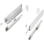 White Drawer Side Kit 84mm Height with Soft Close Runners 300mm Depth Max 40kg Slim / pc