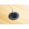 Easy-Eject inbouwstopcontact Ø60mm 1 stopcontact+1USB-C zwart / pce