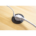 Easy-Eject inbouwstopcontact Ø60mm 1 stopcontact+1USB-C zwart / pce