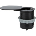 Prise à encastrer Push-Slidy Ø60mm 1 prise + USB A noir / pce