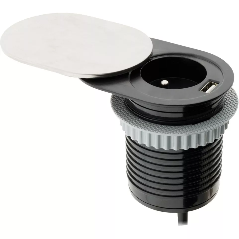 Push-Slidy stopcontact Ø60mm 1...