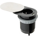 Push-Slidy stopcontact Ø60mm 1 stopcontact+1 USB-A roestvrij staal / pce