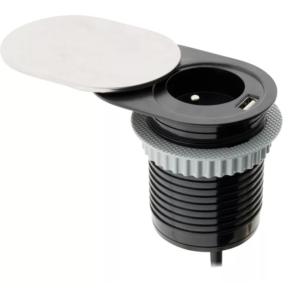 Push-Slidy stopcontact Ø60mm 1...