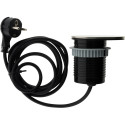 Push-Slidy stopcontact Ø60mm 1 stopcontact+1 USB-A roestvrij staal / pce