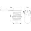 Push-Slidy stopcontact Ø60mm 1 stopcontact+1 USB-A roestvrij staal / pce