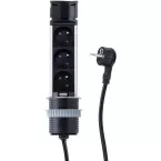Prise à encastrer Push-UP Ø60mm 3 prises + USB A + USB C inox / pce