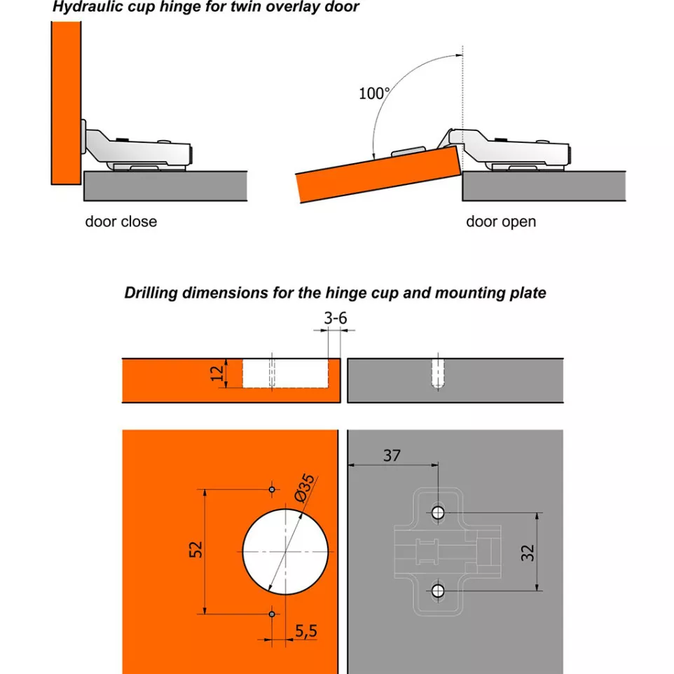 Slim Soft-Close Clip-On Hinge 110°...