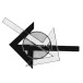Black Anodized Centering Square 100x70 mm Diameter 90 mm per piece