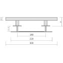300mm Stainless Steel Sliding Door Rod and Cup / pc