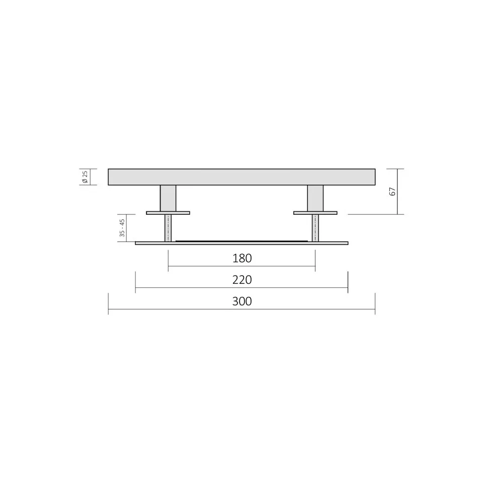 300mm trekstang +inox komgreep voor...