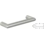Poignée U angle droit 90° Ø12x288mm inox creux brossé / pce