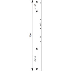 GU Secury X F16 SZ-R2 boven- en onderrail kit met cilinderbediening / pce