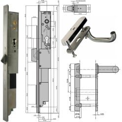 Rozet en deurkruk A1 SEH-17 voor elektrisch slot BB LOCKS A1 Basismodel HA en HX / pce
