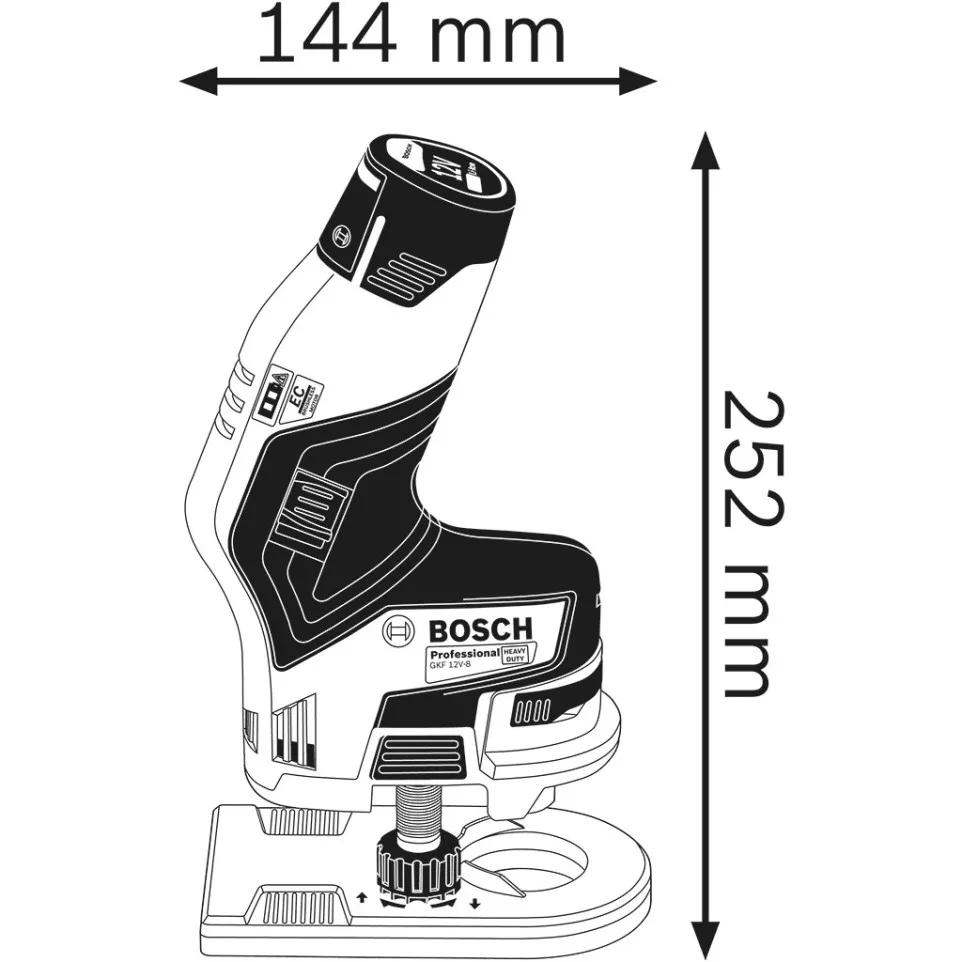 Bosch 12 volt trimmer GKF 12V-8 in...