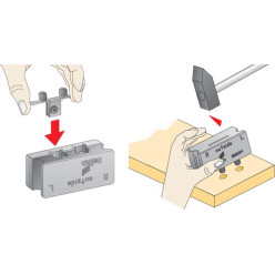 Gabarit à enfoncer Hettich pour fixation avant Multitech 86/118/150/214 / pce