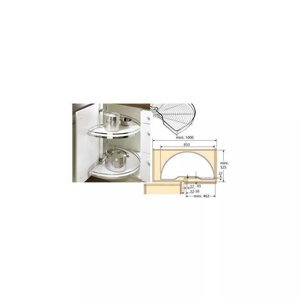 Rotating Corner Cabinet Fitting with...