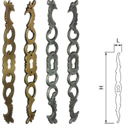 Right hand old bronze keyhole escutcheon no.346 / pc