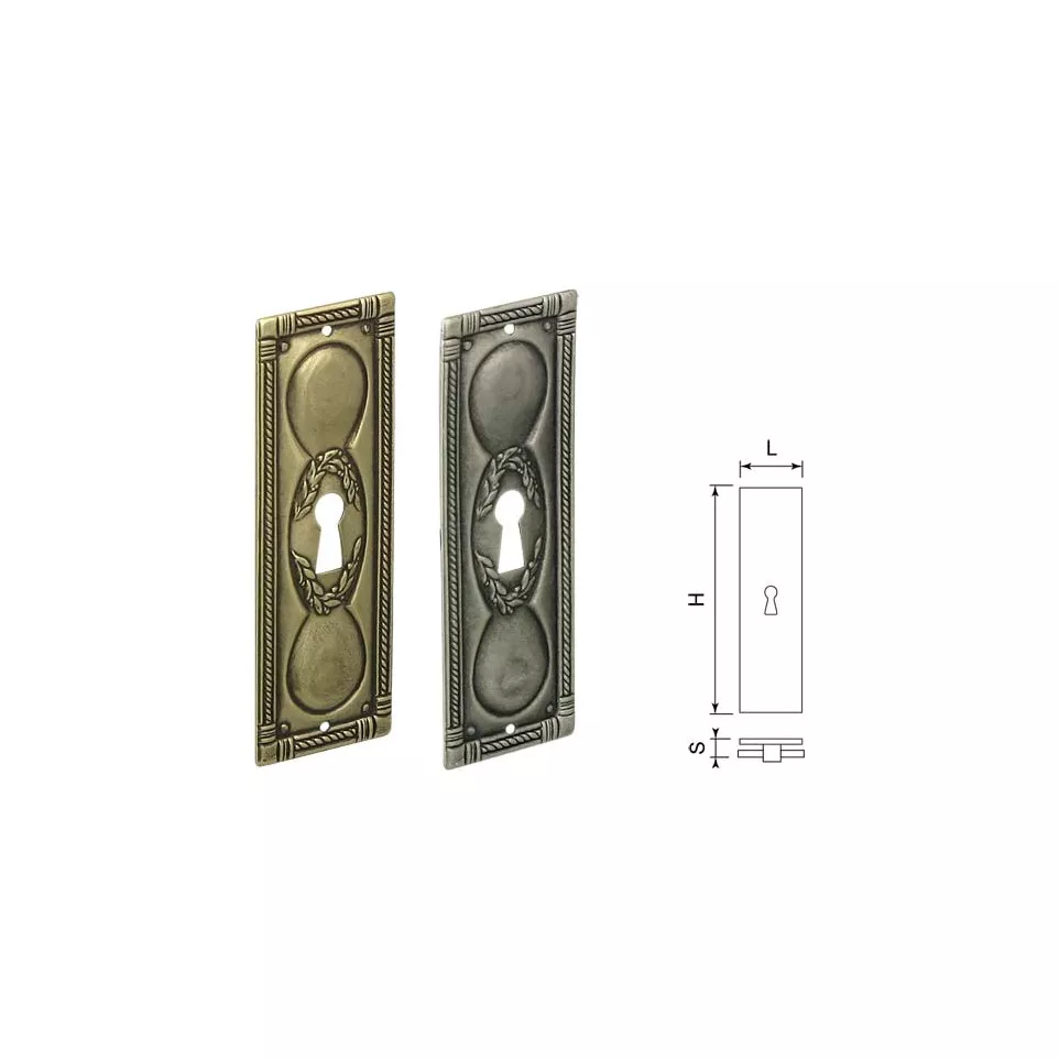 Horizontal Patinated Brass Keyhole...