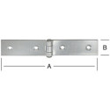 Breed tafelscharnier met gerolde knoop en messing pin 120x20mm / pce