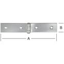 Charnière de table large à noeud roulé avec axe en laiton 120x20mm / pce