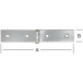Breed tafelscharnier met gerolde knoop en messing pin 120x20mm / pce