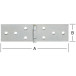 Charnière de table large à noeud roulé avec axe en laiton 100x32mm / pce