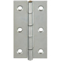 Charnière étroite rectangulaire à noeud roulé avec axe en laiton 70x38mm / pce