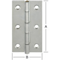 Rechthoekig scharnier met messing pin 70x38mm / pce