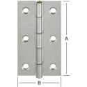Narrow Rectangular Rolled Knuckle Hinge with Brass Pin 40x26mm per piece