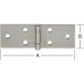 Rolknoopscharnier 120x33mm roestvrij staal / pce