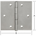 Rolled Pin Hinge 80x80mm Stainless Steel per piece