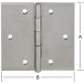 Rolled Pin Hinge 80x80mm Stainless Steel per piece