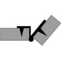 Hoekscharnier 8088 gebogen en 10 mm verzet voor opliggende of inliggende deuren / pce