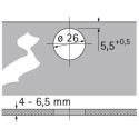 Intermat 9904 95° vernikkeld opschroefscharnier, zonder soft-close functie en zelfsluitend, voor halfinliggende glasdeuren / pce