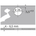 Charnière Intermat 9904 95° nickelée à visser, sans amortissement et avec fermeture automatique, pour porte en verre en semi-app