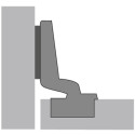 Intermat 9943 110° vernikkeld opschroefscharnier, zonder soft-close, zelfsluitend, voor inliggende deuren / pce