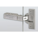 Hettich Intermat 9943 110° Screw-On Self-Closing Overlay Hinge Without Soft-Close, Nickel-Plated, per piece
