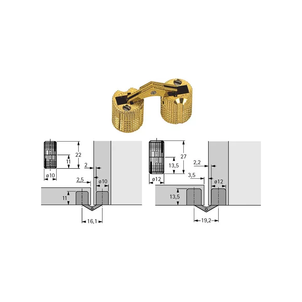 Cylindrical Drill-In Hinge Bore...