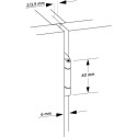 Vlakke scharnier voor dunne panelen en/of laminaatdikte 10/13mm en dubbele deuren in semi-toepassing / pce