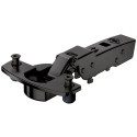Charnière Sensys 8631i 95° noir à manchons à expansion, amortisseur et fermeture automatique, pour porte en semi-applique jusqu'