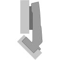 Charnière d'angle Sensys 8639i W45 95° nickelée à visser, avec amortissement et avec fermeture automatique, pour porte en appliq