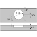 Sensys 8646i 110° Nickel Plated Screw-On Hinge with Damper and Auto-Close for Overlay Doors from 10mm