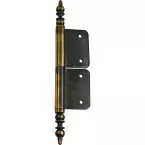 Rustic Mortise Hinge No.6 with Vase No.3 Patinated Brass Lacquered Total Leaf Height 120mm per piece